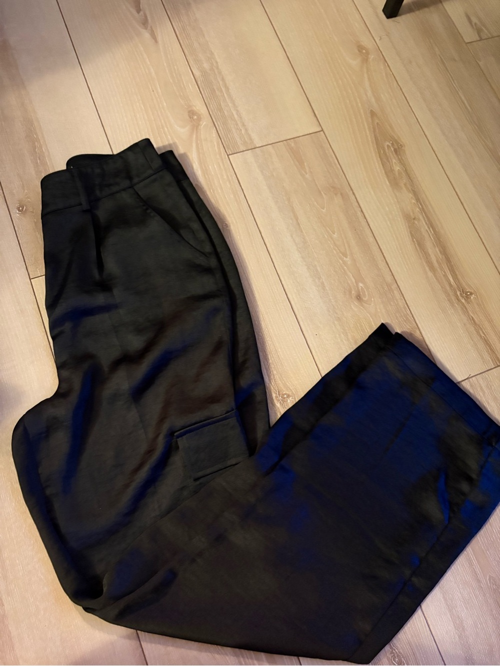 Black lightweight silk pants